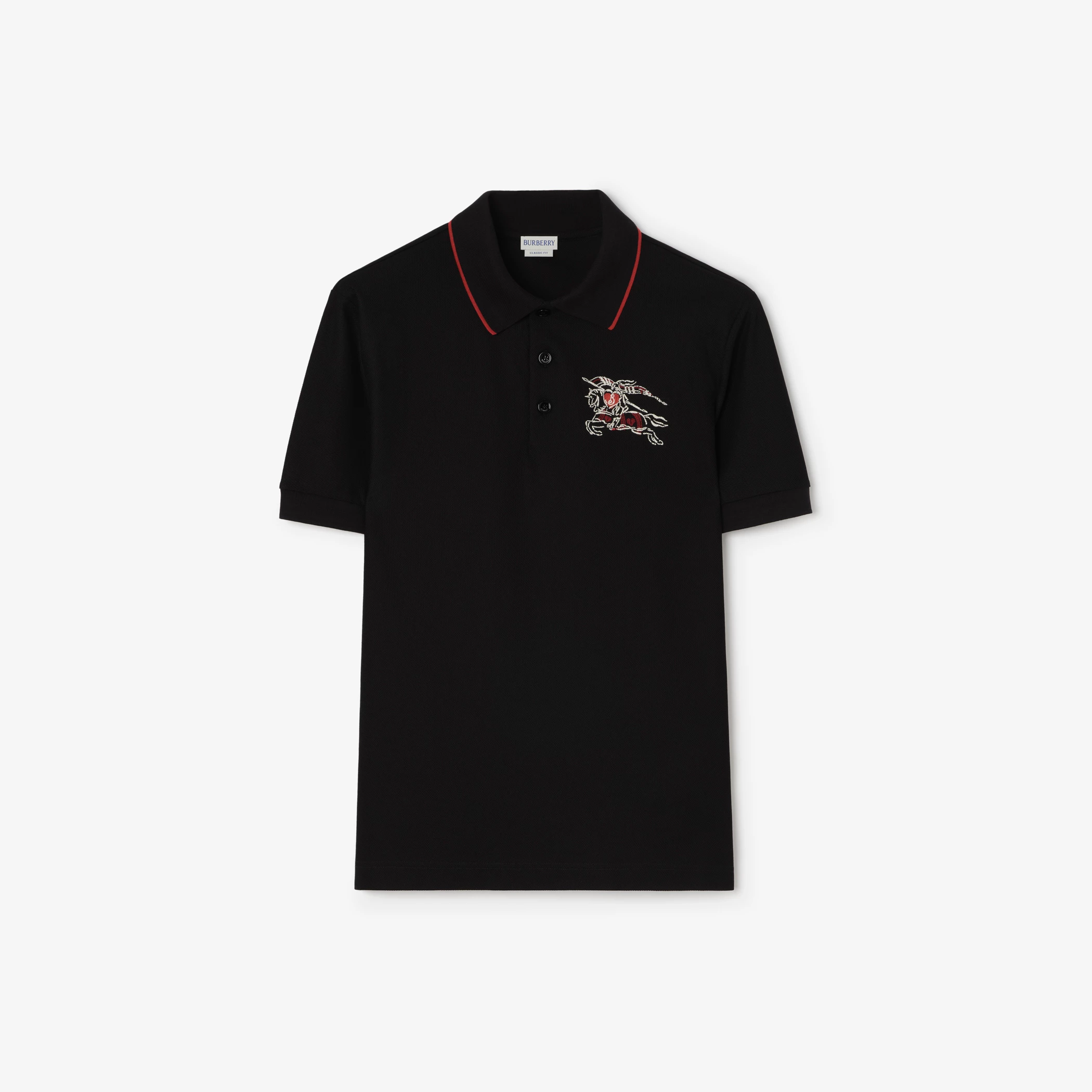 Burberry 81279281 Heart Knight Cotton Polo Shirt Black