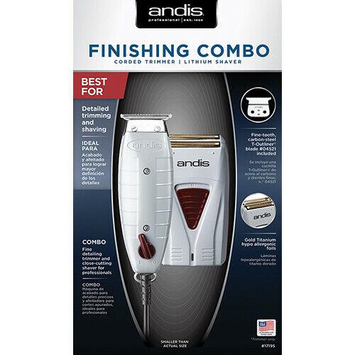 Andis Finishing Combo #17195, T-Outliner Trimmer & Pro-Foil Lithium Shaver Set