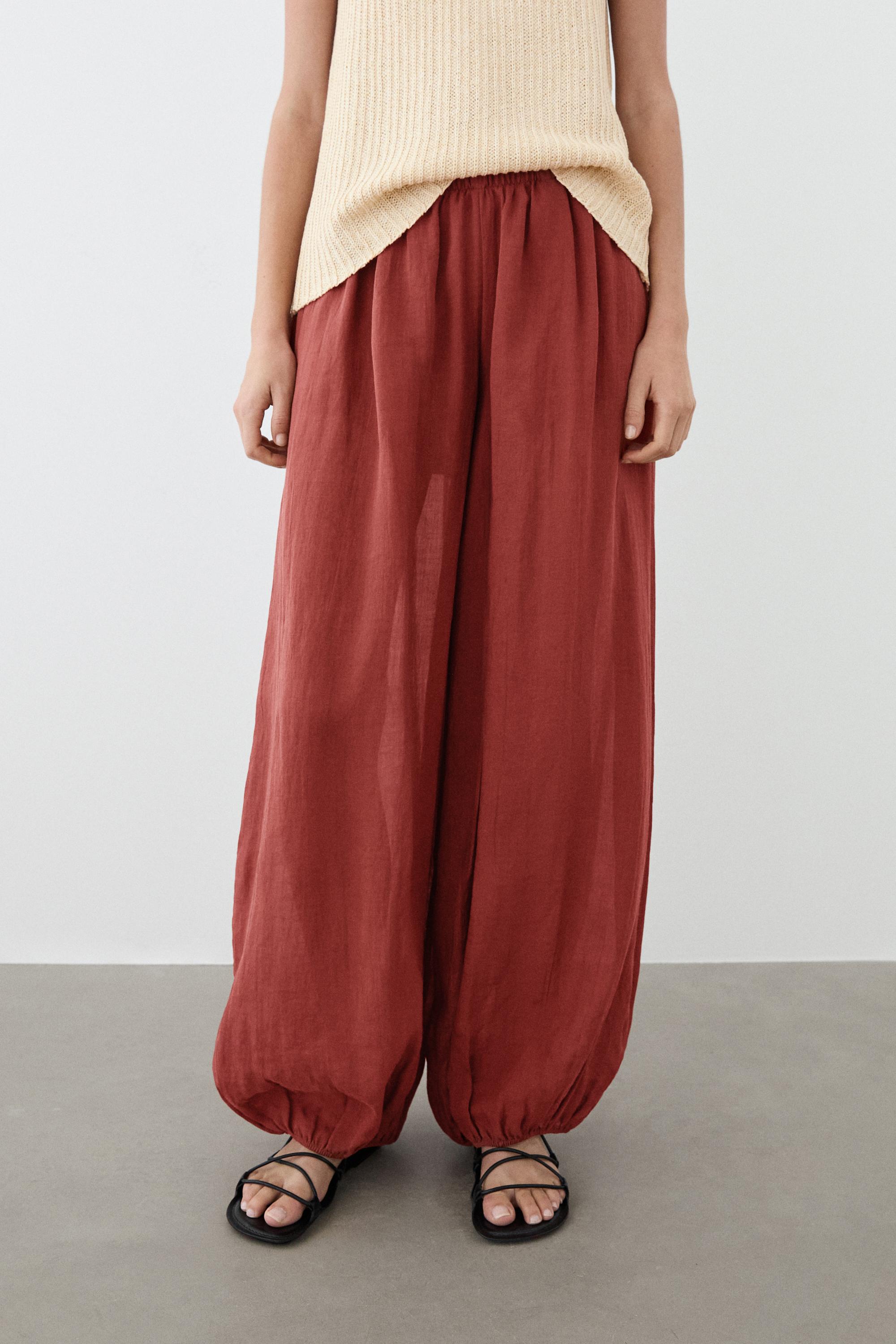 Pantalón bombacho fluido