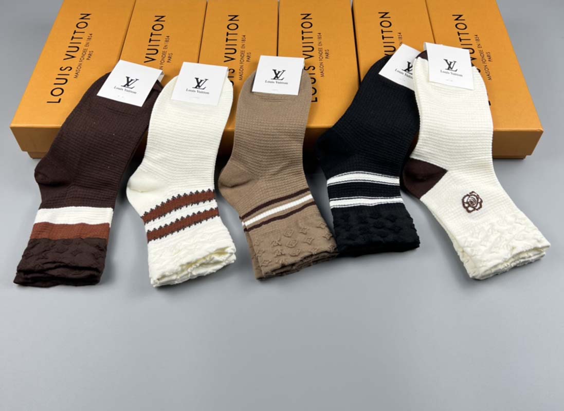 Set of 5 Pairs of Cotton Breathable Crew Socks WZ-924000251