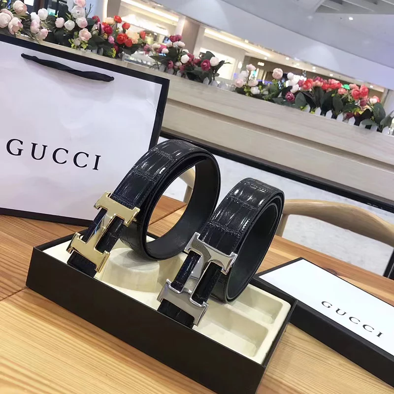 2Colors Wide1.5″ crocodile Genuine Leather Belt PD-6920513