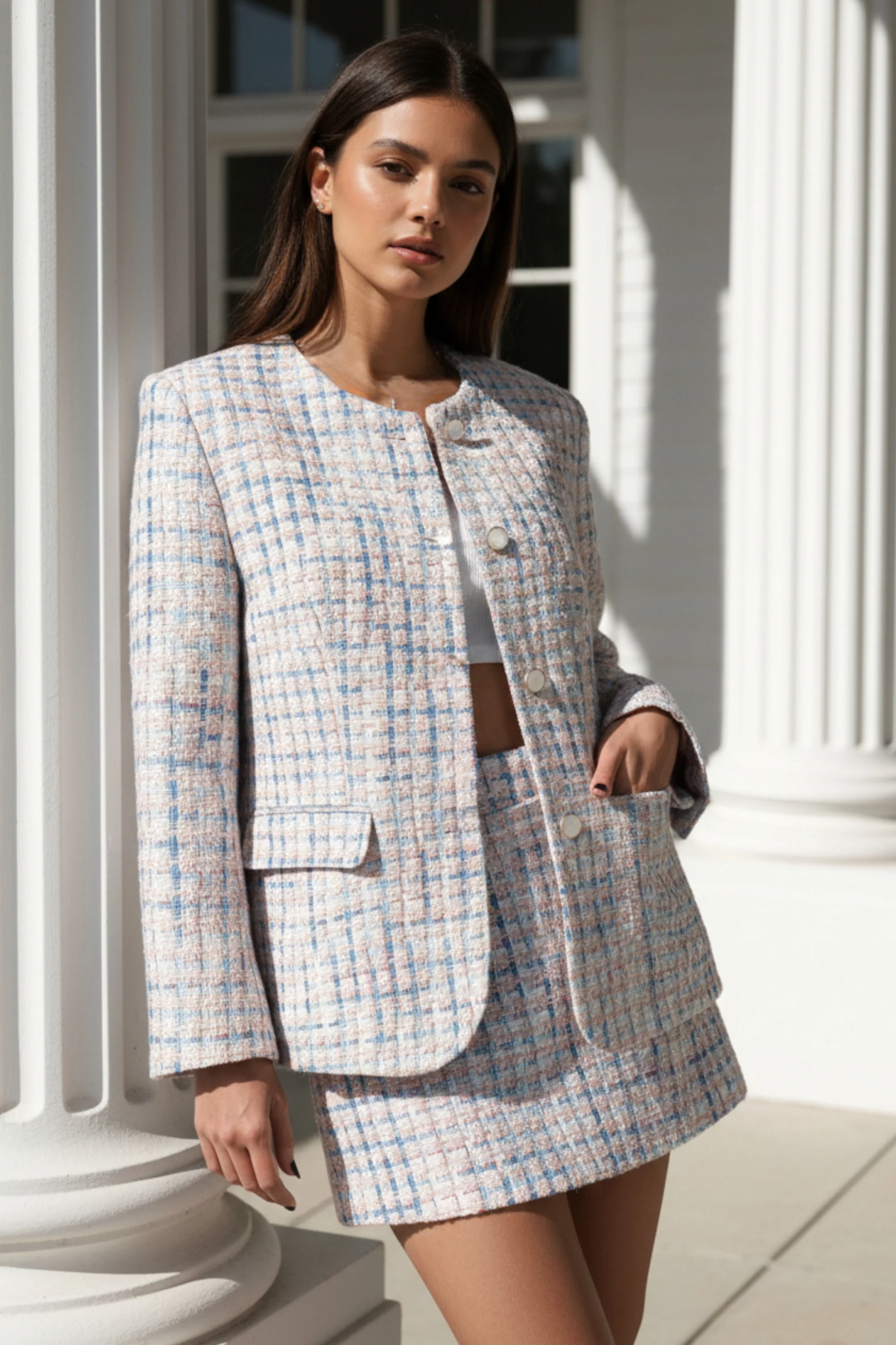 Frosted Grace Belted Skirt Co-Ord