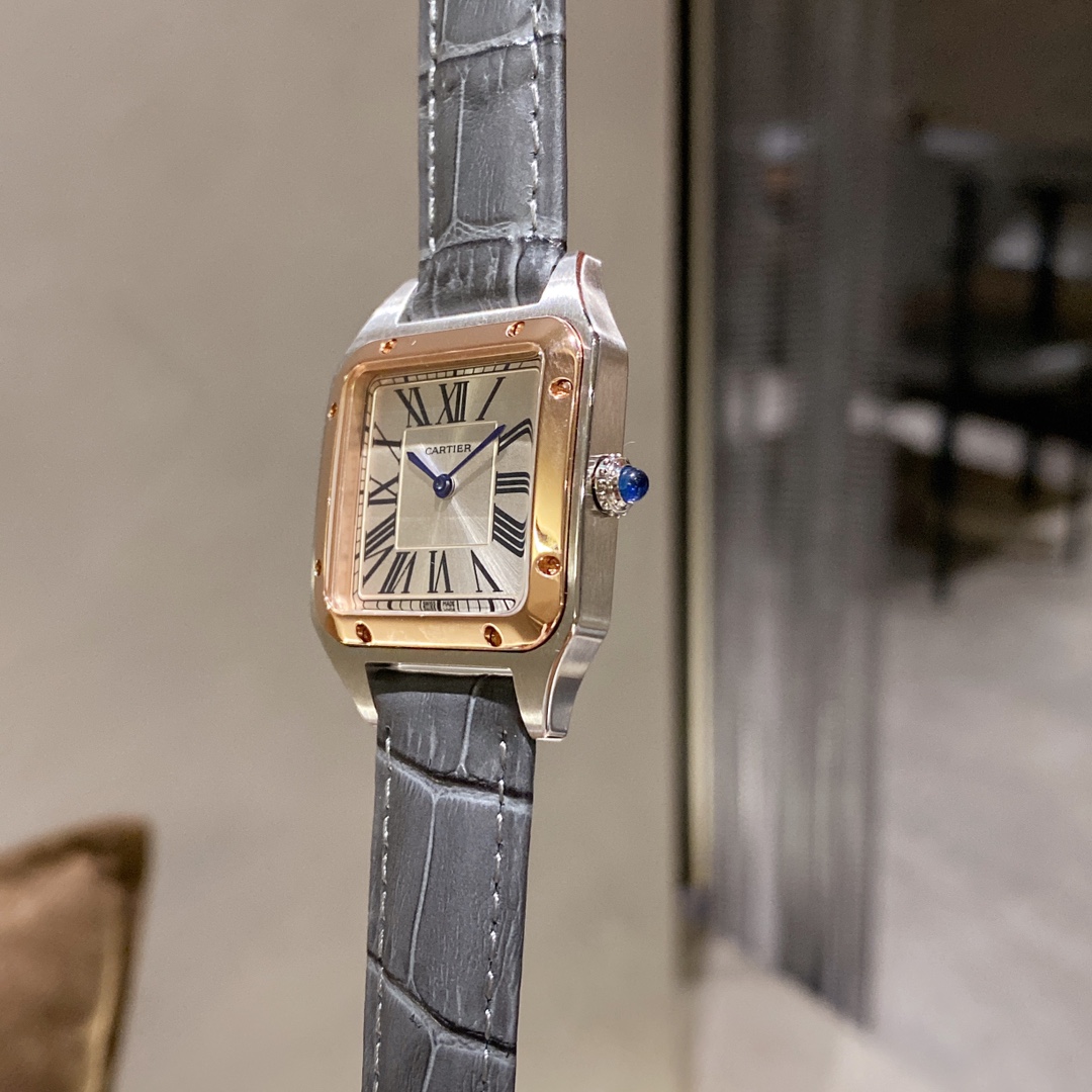 Carti Santos Dumont Grey Strap 43mm 38mm Couple Watch