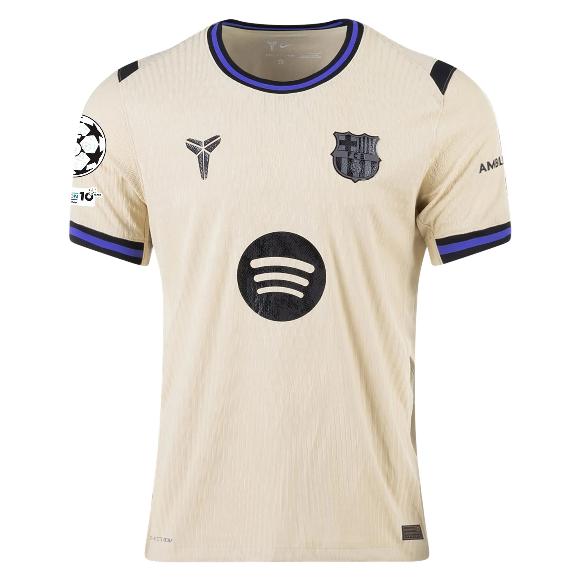 Nike Marcus Rashford Men's FC Barcelona Authentic Away Jersey w/ Champions League Patches (Team Gold/Persian Violet/Black)