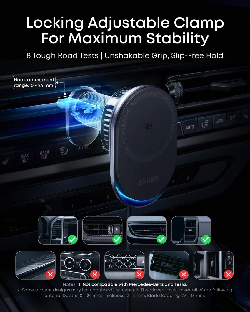 Anker Prime Wireless Car Charger (MagGo, AirCool, Pad)