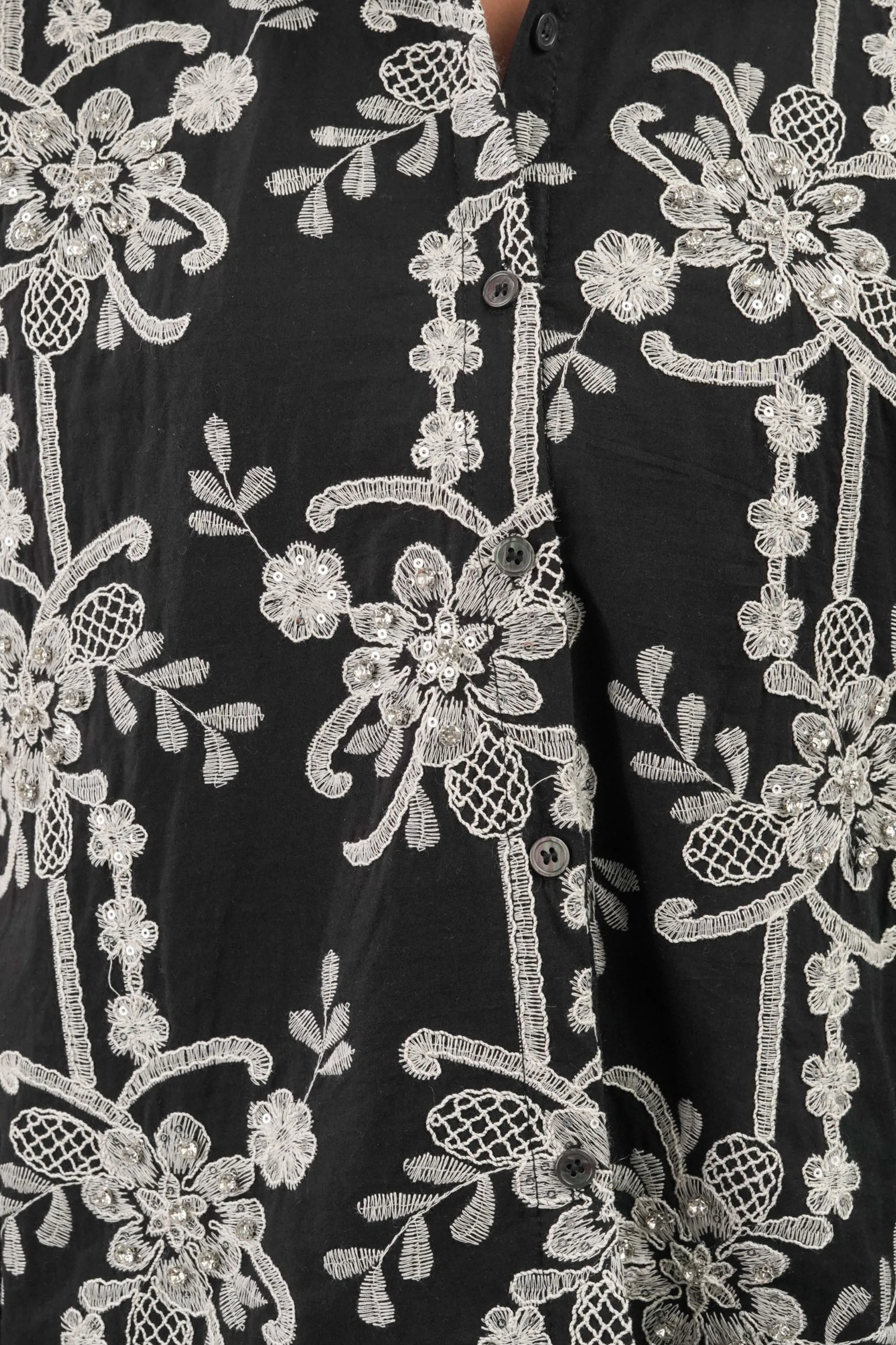 Royal Black Embellished Shirt