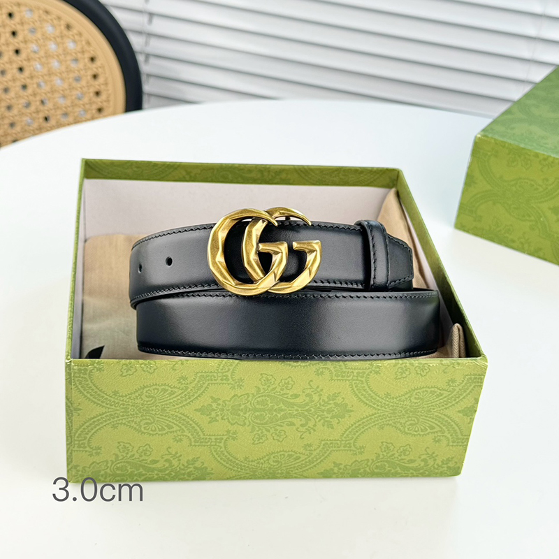 Fashion Top quality Golden Buckle Wide-3cm Real Leather Belt PD-862101