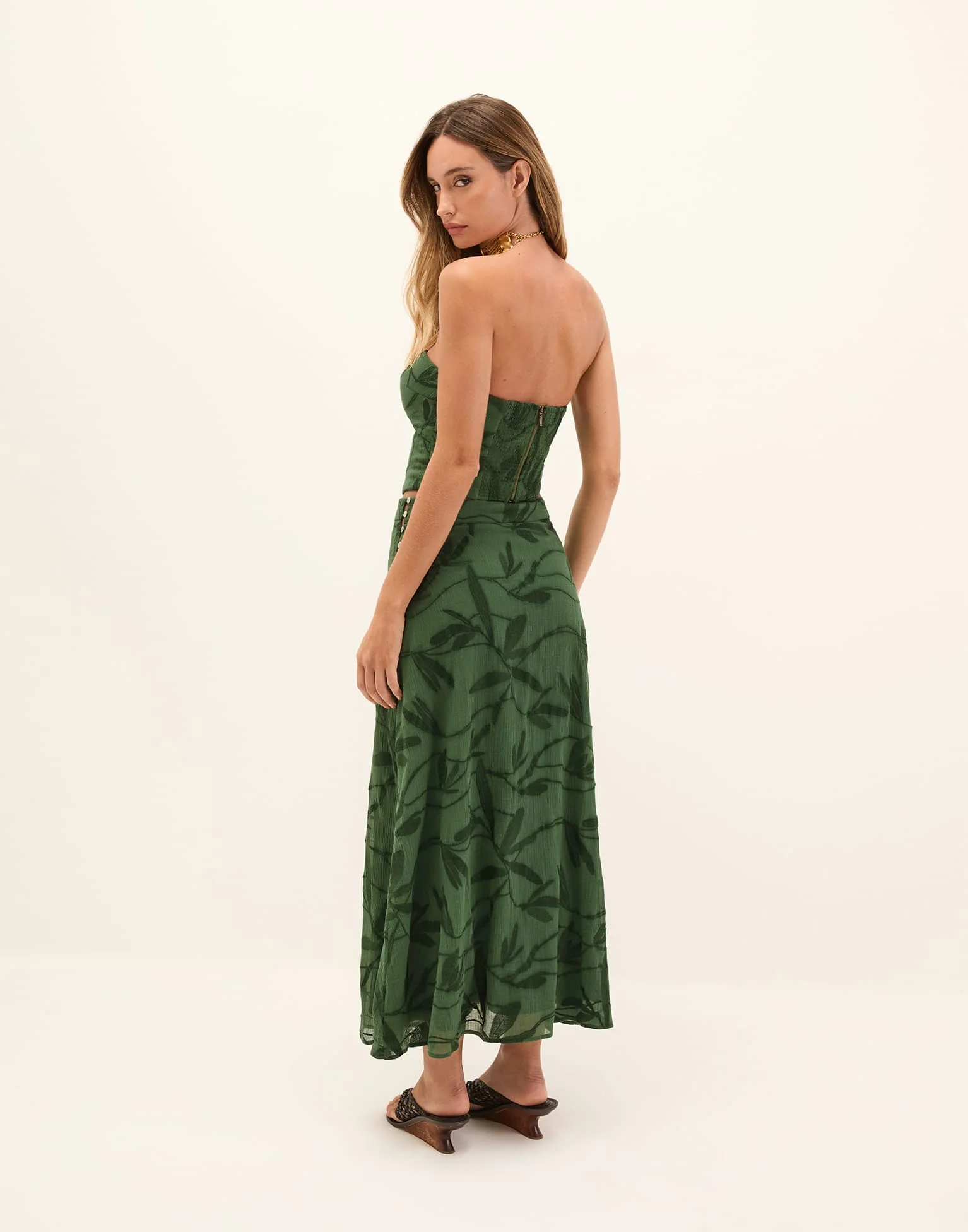 Kinsley Midi Skirt - Embroidered Free Bird