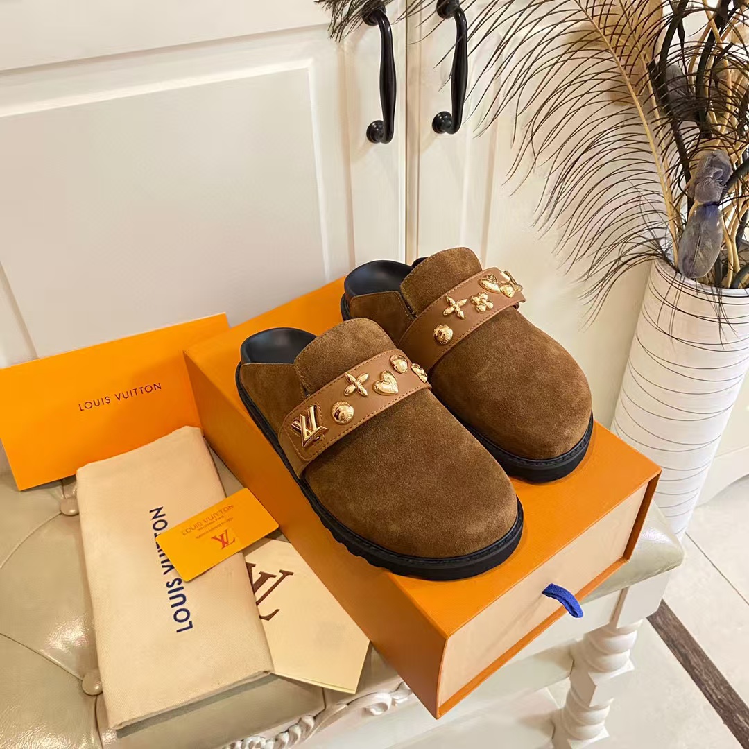 Classic Real Leather Adjustable Straps Slippers LX-872226