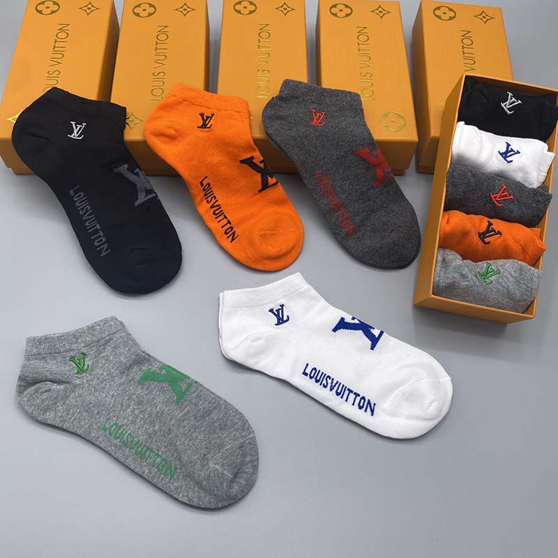 Set of 5 Pairs of Cotton sweat-absorbent Ankle Socks WZ-924000219