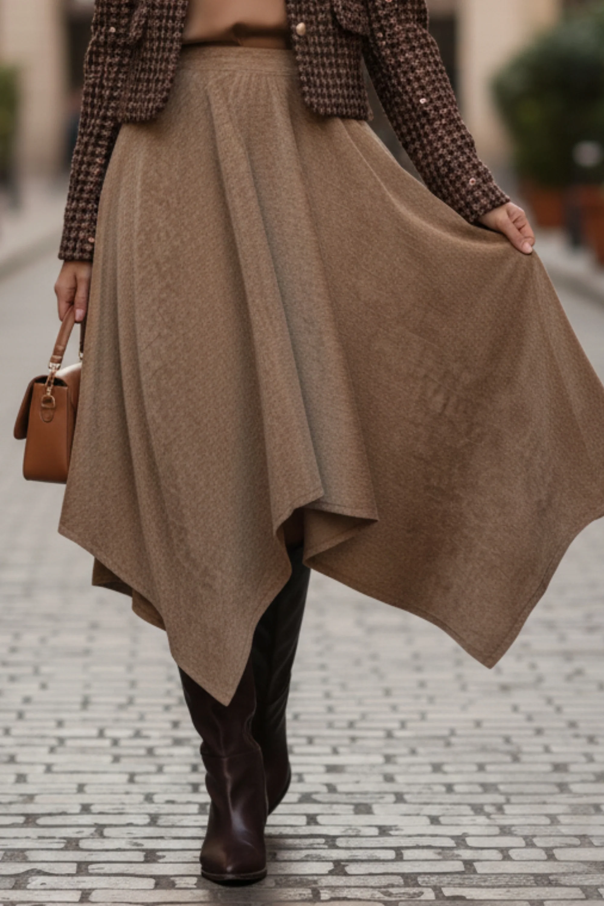 Golden Velvet Flared skirt
