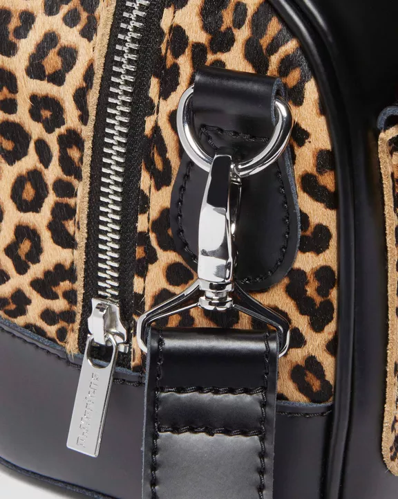 Leopard Print Hair-On Top Handle Bag