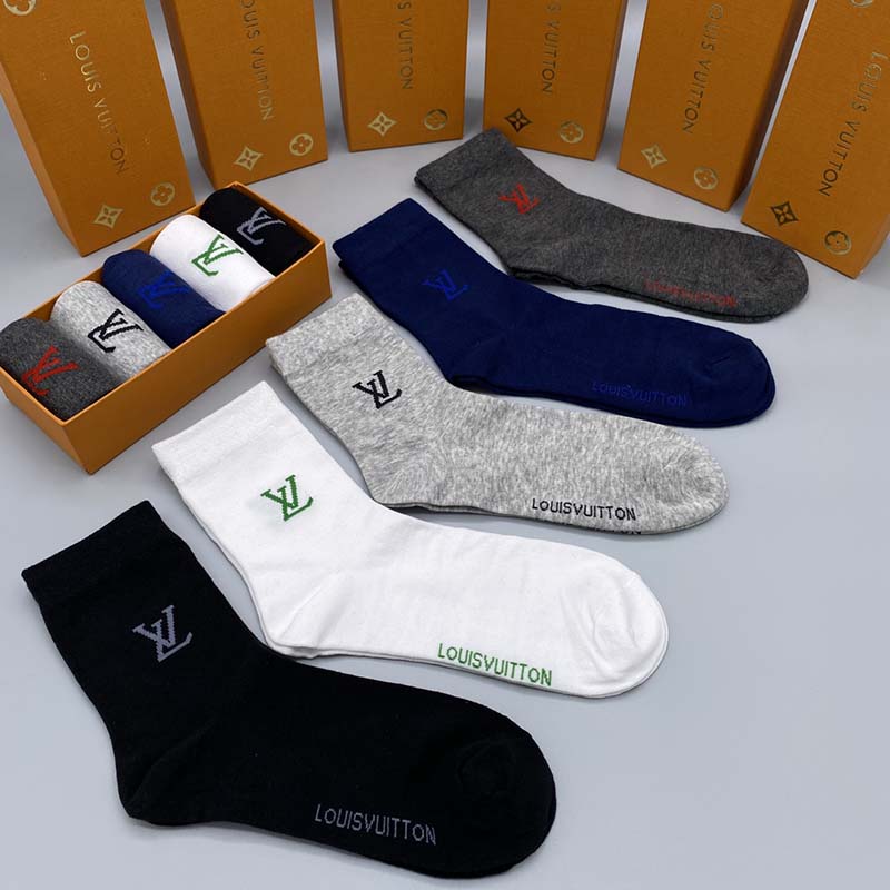Set of 5 Pairs of Cotton Breathable Crew Socks WZ-924000239