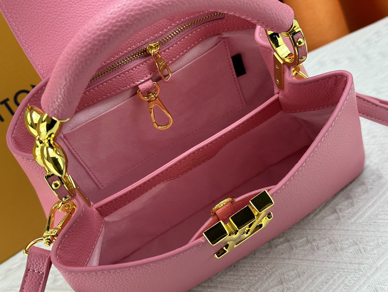 Pink Leather Big:10.6″x6.9″x3.5″ Small:8.3″x5.5″x3.1″ Totebag With Adjustable Strap BB-921422
