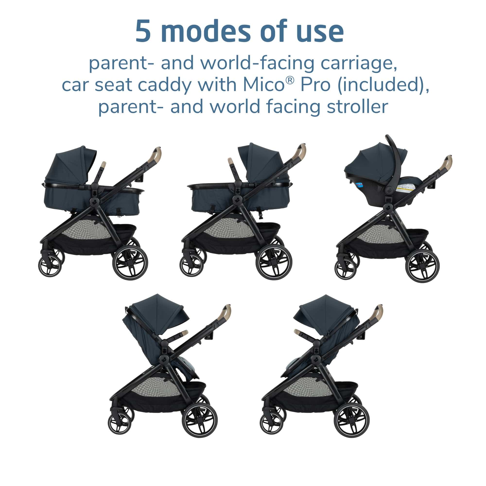 Maxi-Cosi Zelia Pro 5-in-1 Travel System - SeaScape
