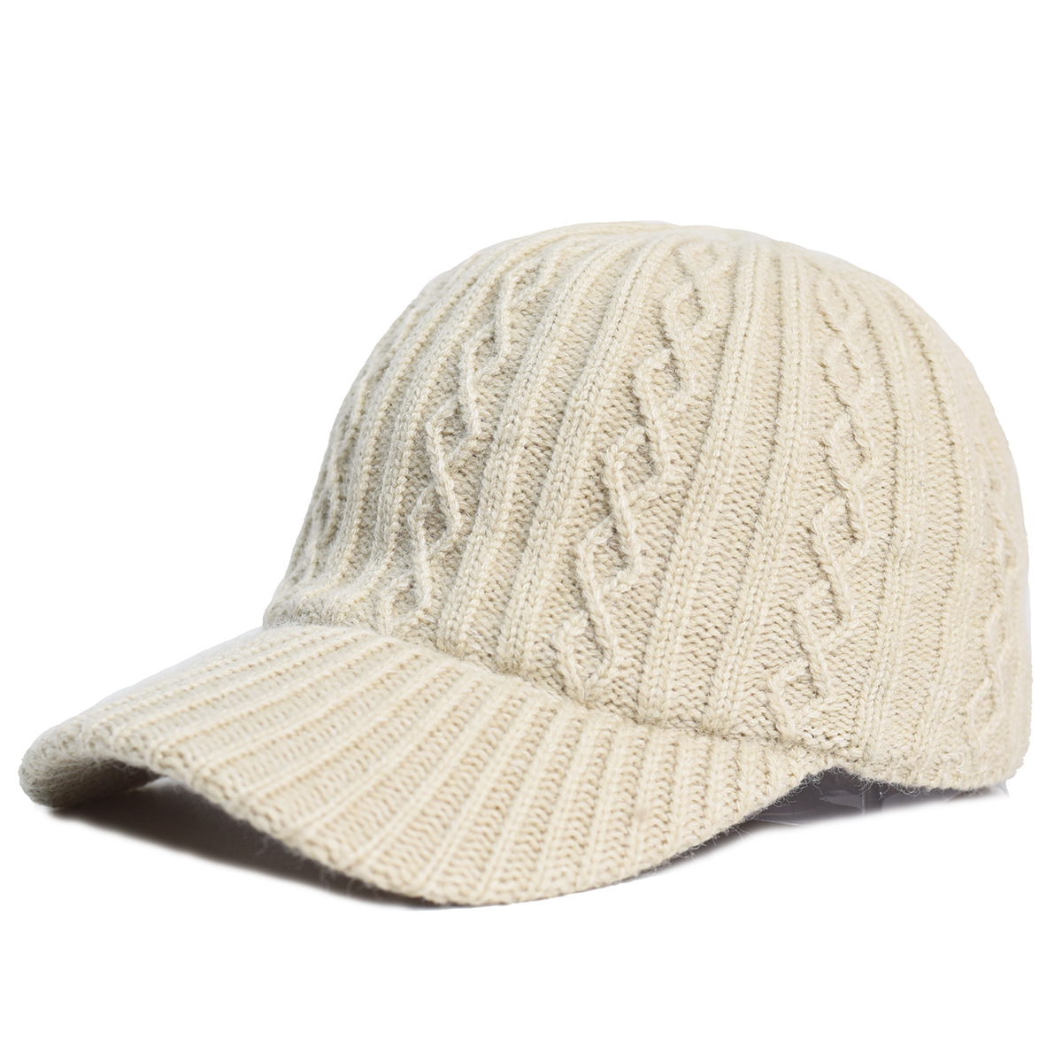 Men's Warm Solid Color Knitted Yarn Baseball Cap