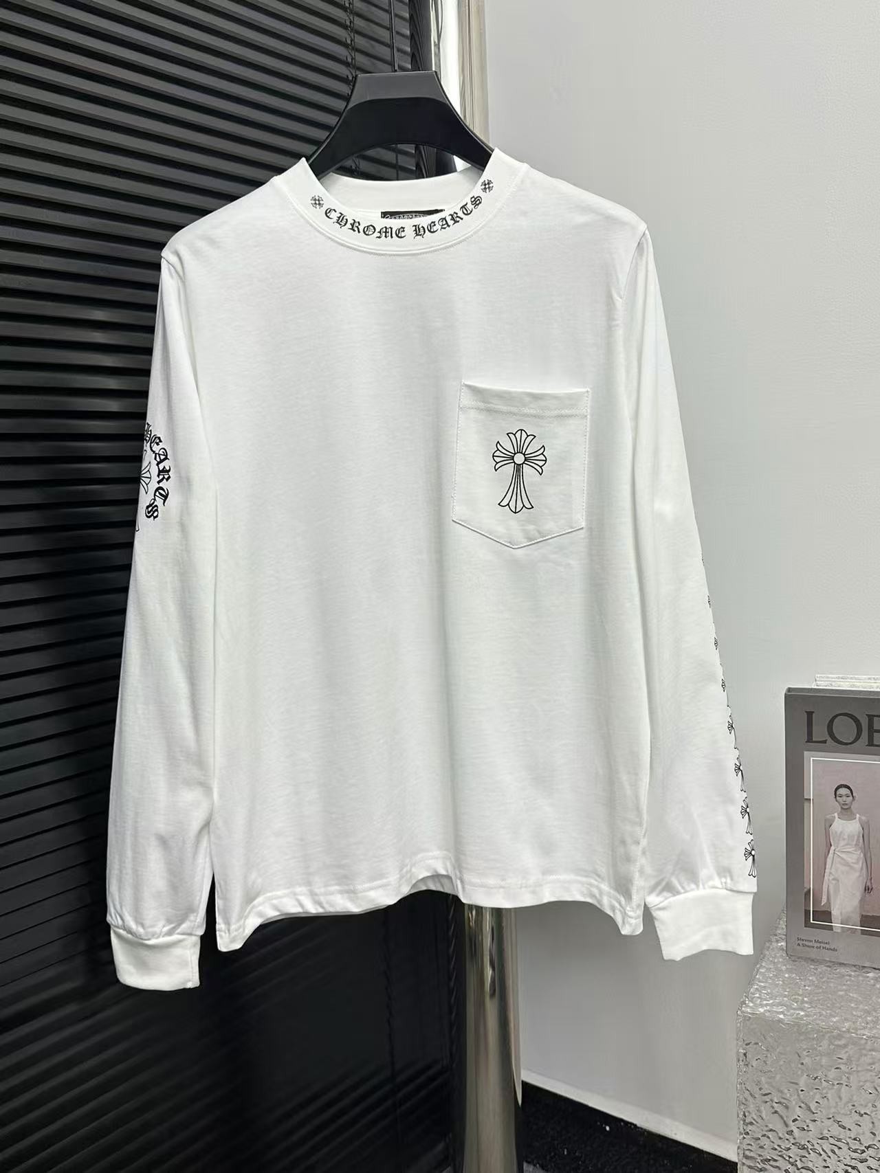Chrome H 24 round neck long sleeve T-shirt