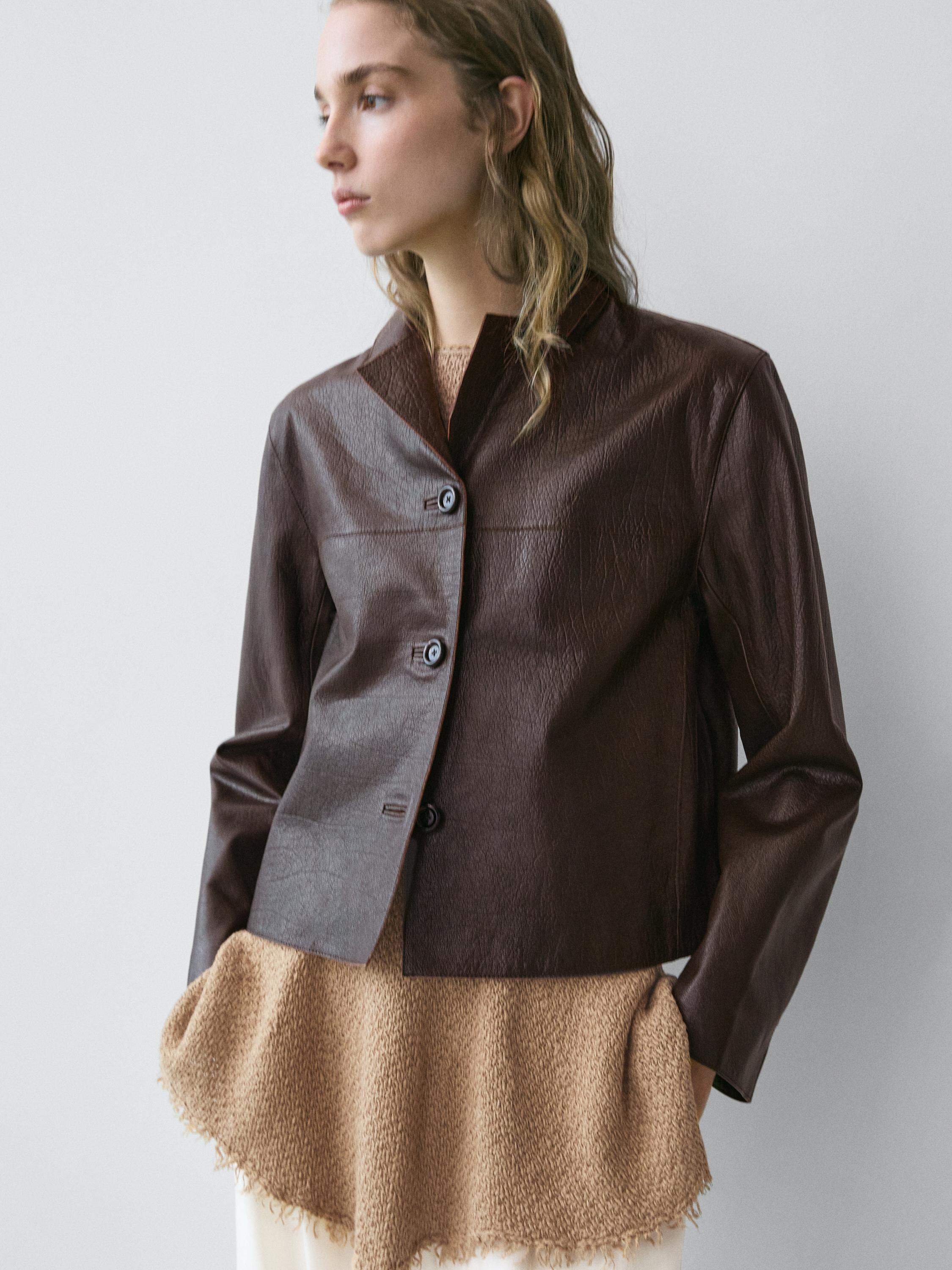 Chaqueta corta piel napa