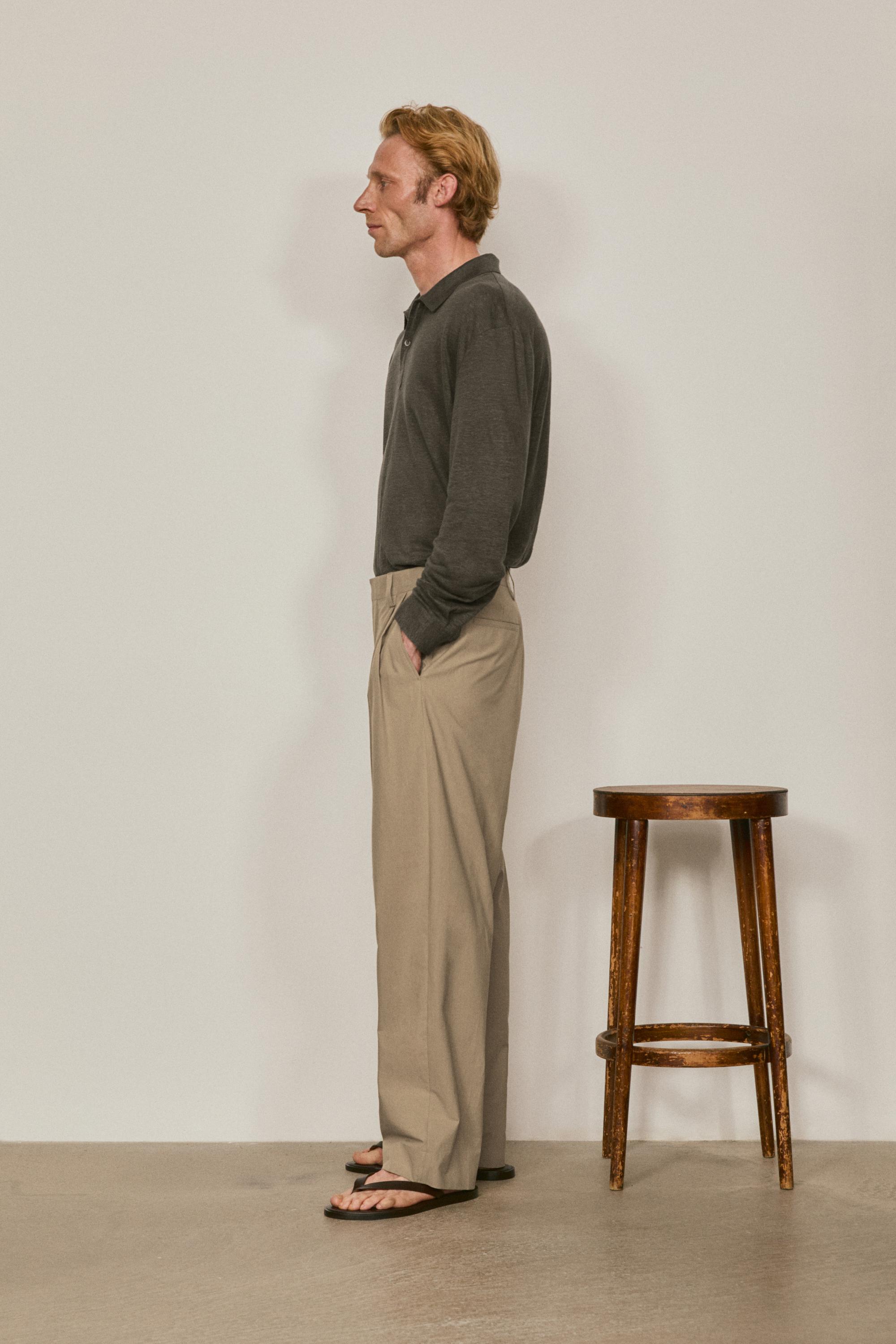 Pantalón popelín detalle pinzas algodón - LIMITED EDITION