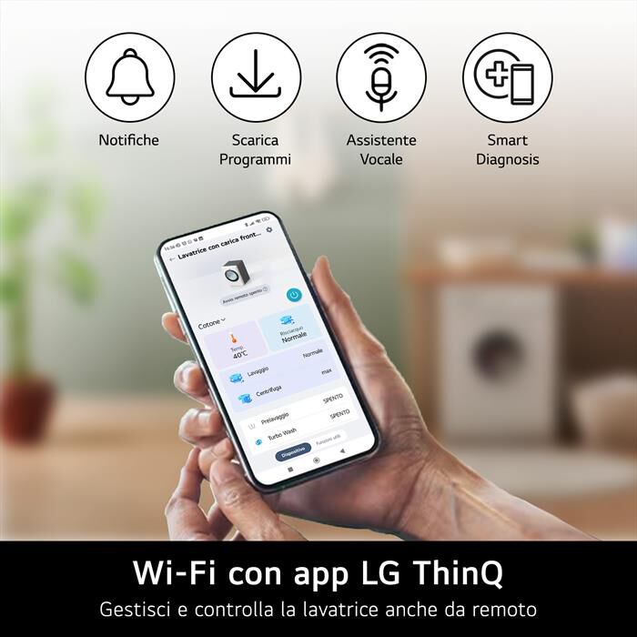 LG - Lavatrice AI DD F4X7013TBB 13 Kg Classe A-Matte Black