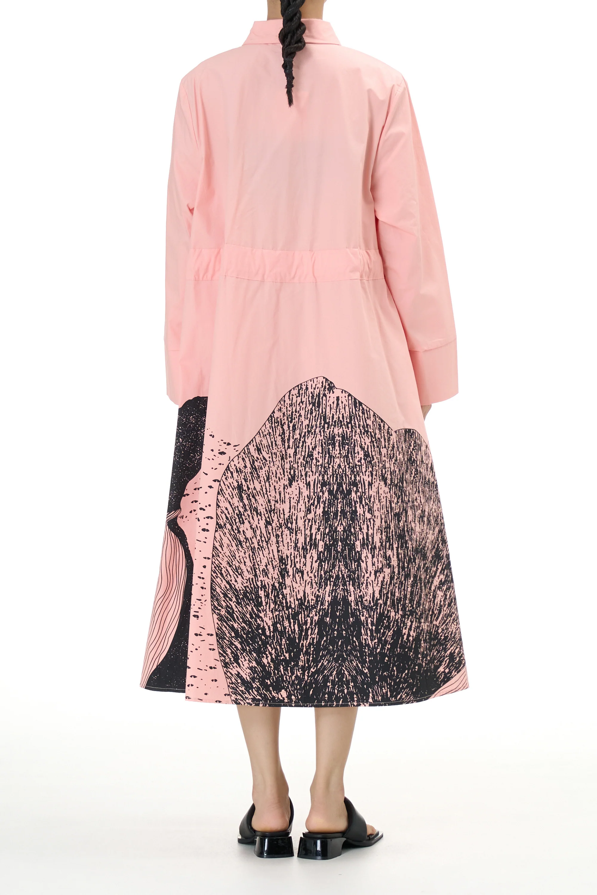 Peach Fuzz Belted Shirt Dress