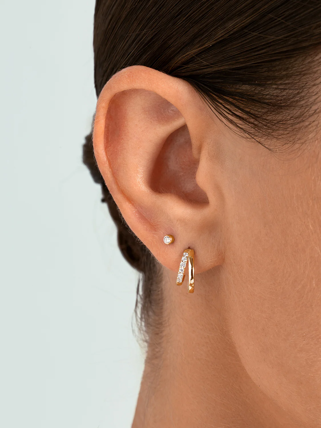 Mini Pave Arc Huggies