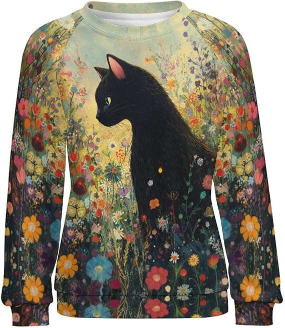 AERLEN Womens Funny Cat Sweatshirts