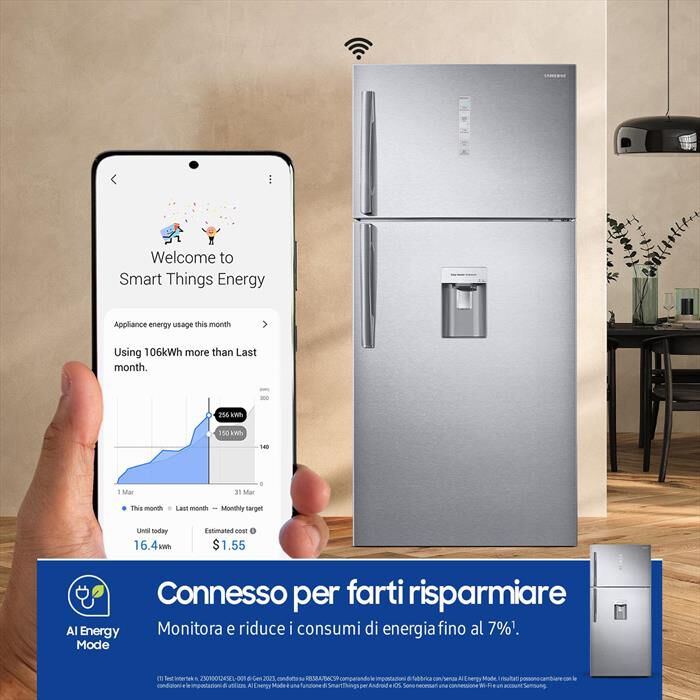 SAMSUNG - Frigorifero 2 porte RT62K711RSL/ES Classe E 620 lt-INOX
