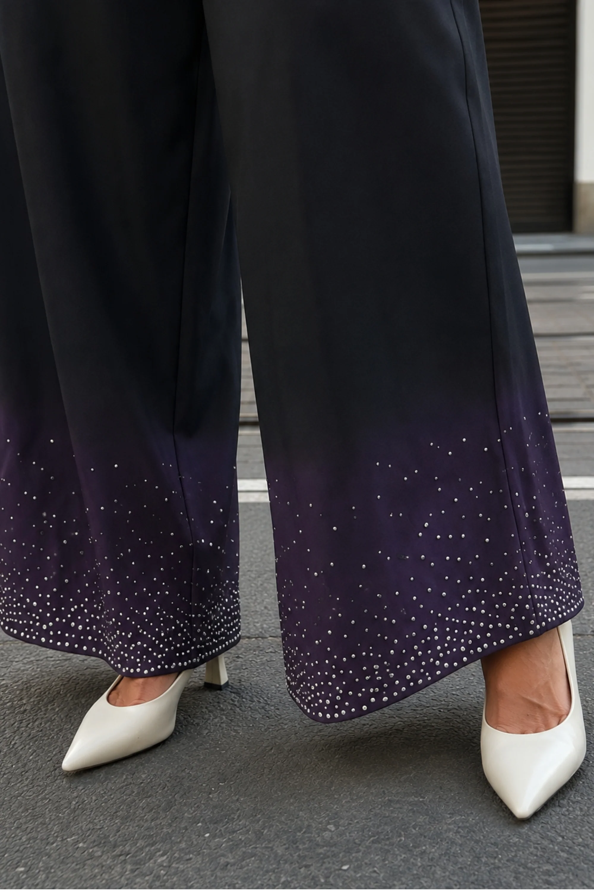 Noir Dusk Crystal-Embellished Trousers