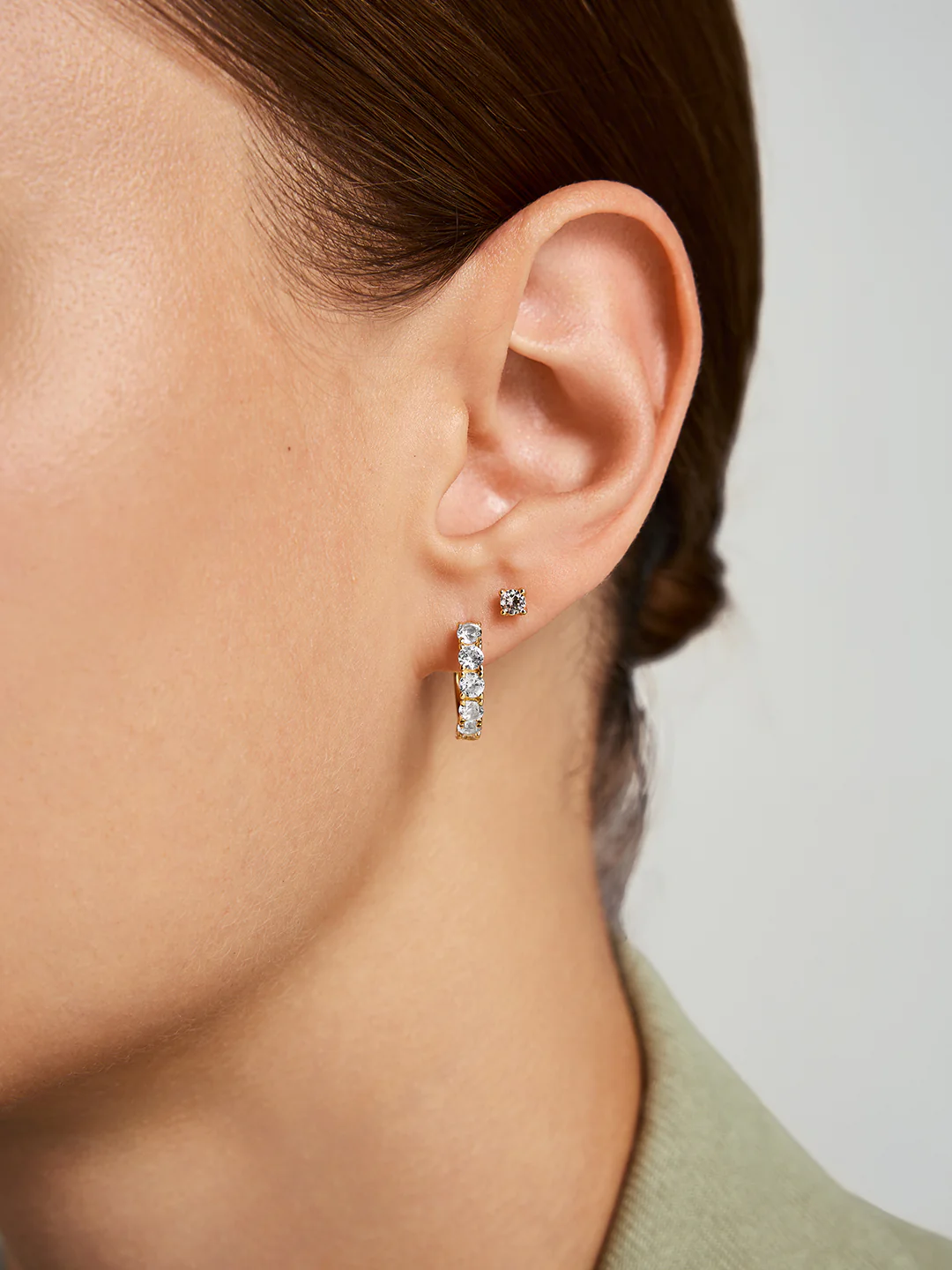 Silver Sapphire Hoops