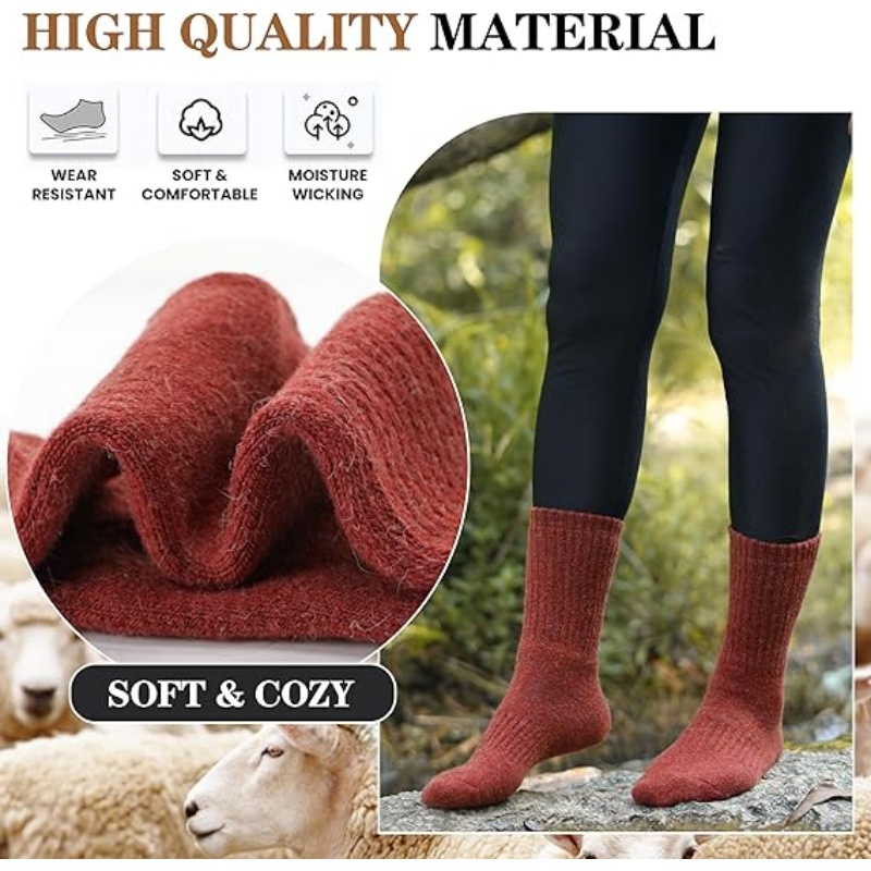 5 Pairs Womens Merino Wool Socks