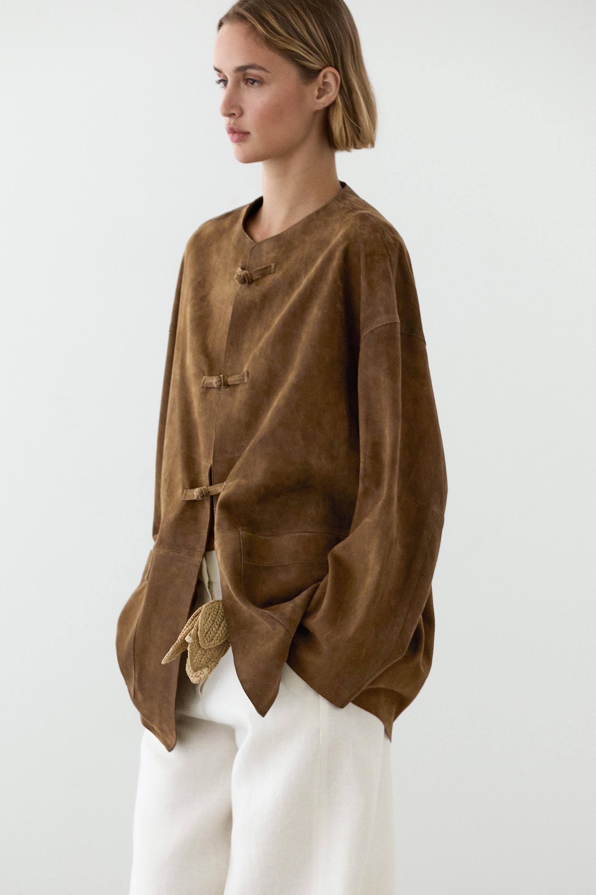 Chaqueta cuello mao piel ante