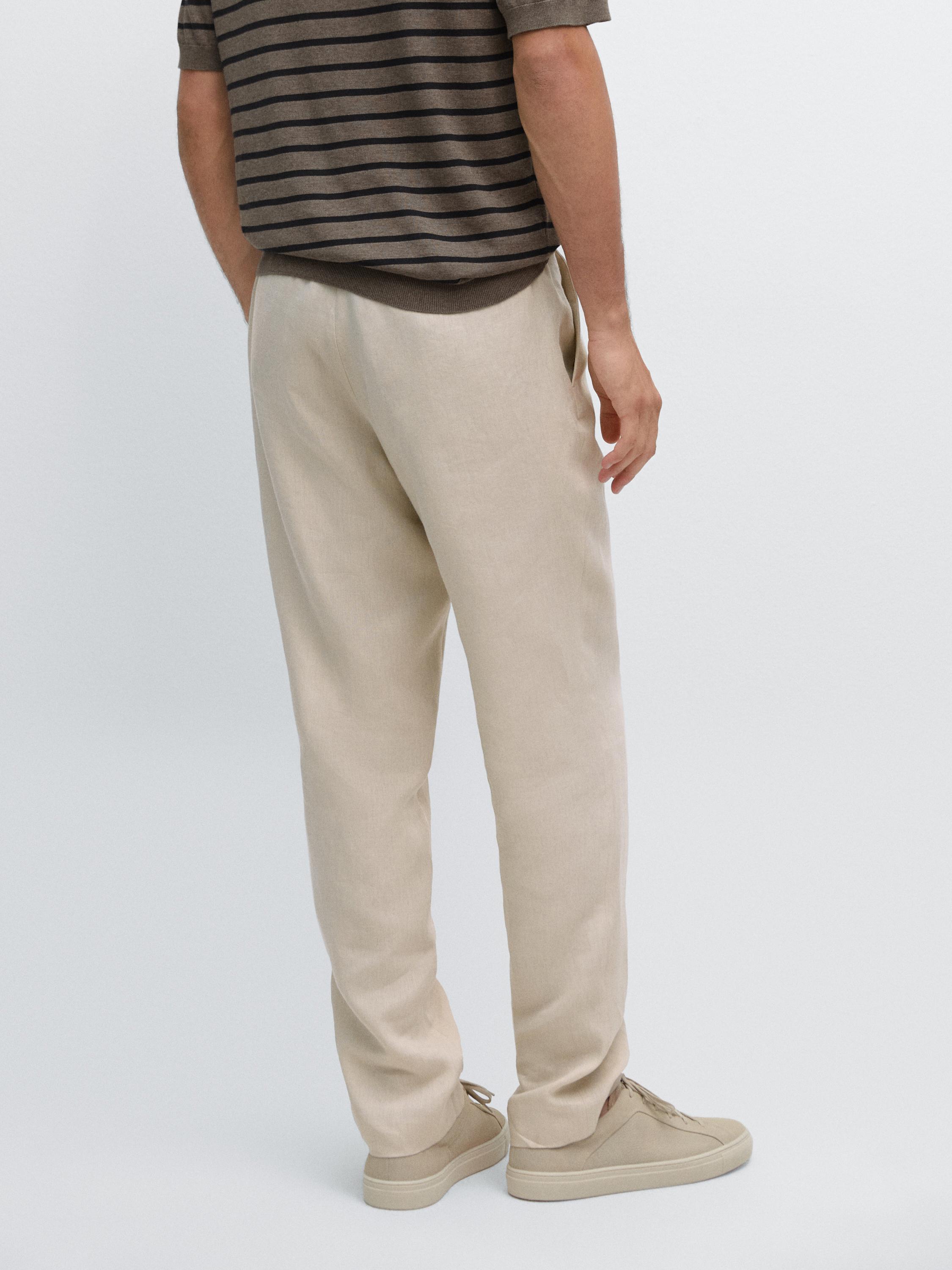 Pantalón goma lino