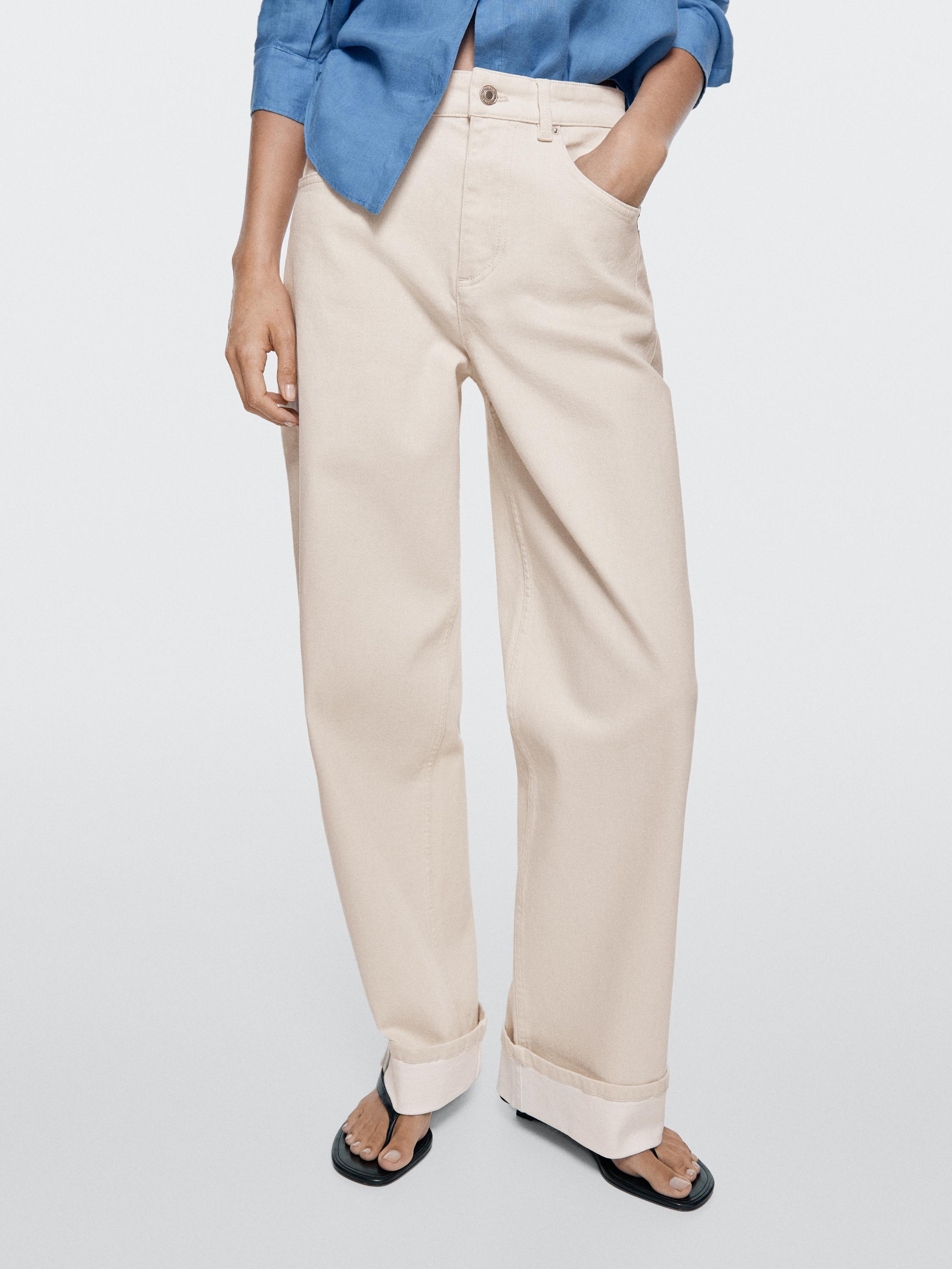 Jeans straight fit bajo vuelta