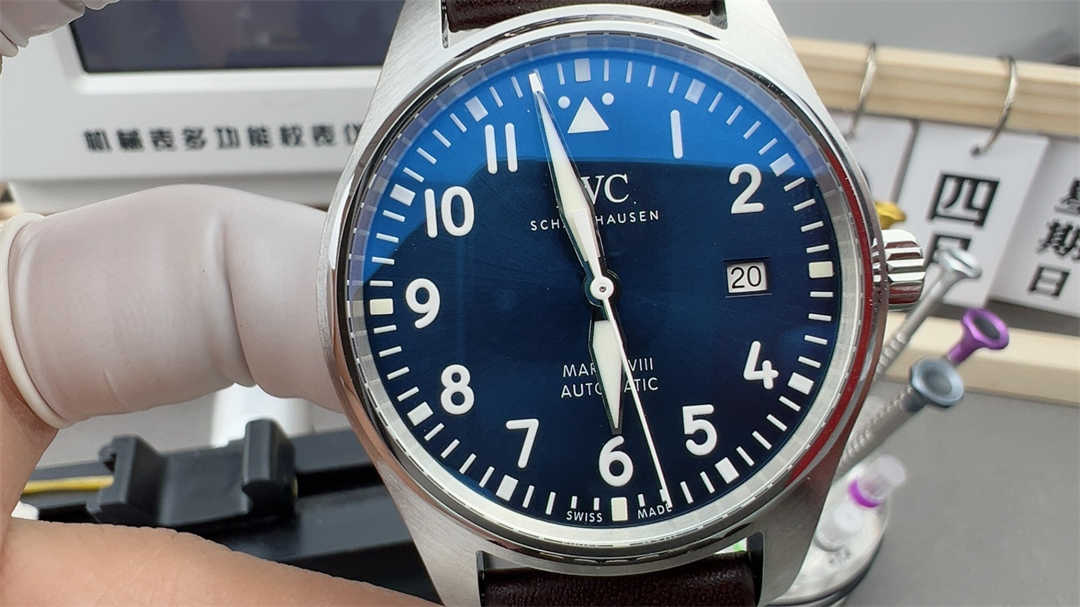 Premium IWC Mark 18 Blue Replica – 1:1 Aviation-Inspired Design with Stainless Steel Case & Automatic Movement