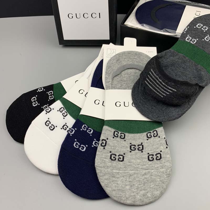 Set of 5 Pairs of Cotton Anti-bacterial Ankle Socks WZ-924000140