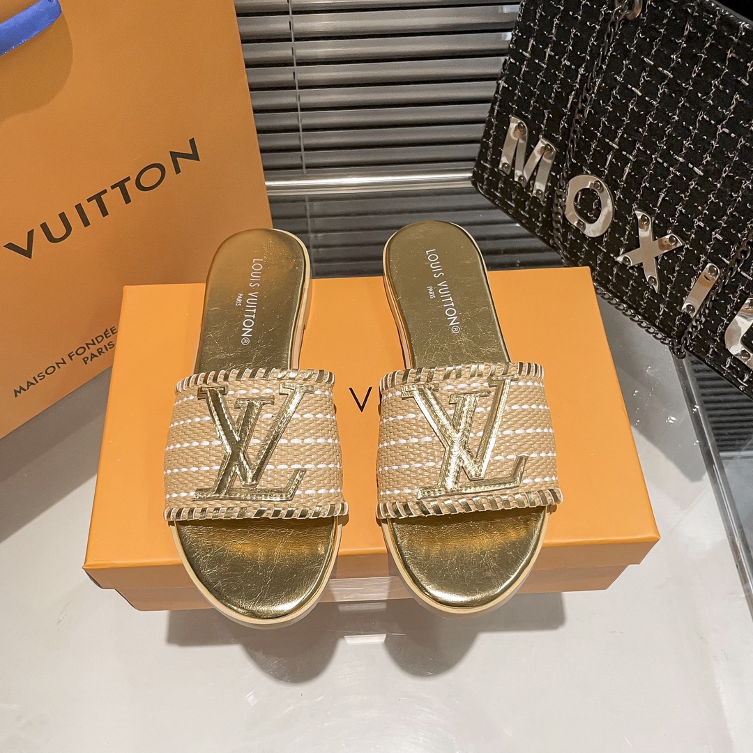 Woven Leather Flat Slippers LX-872032