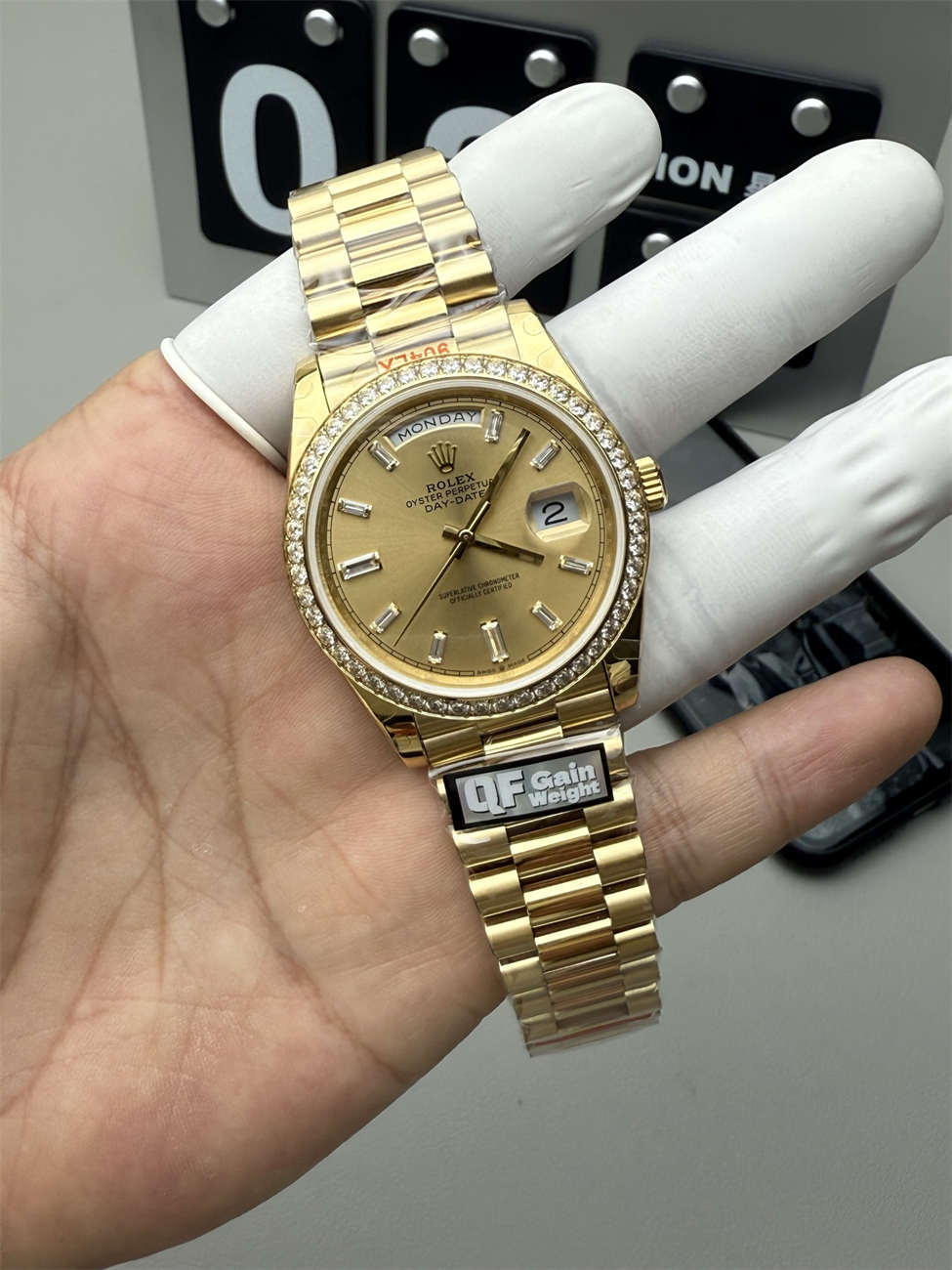 QF Day-Date 36mm Replica – Full-Weight 2836 Movement with Diamond Dial