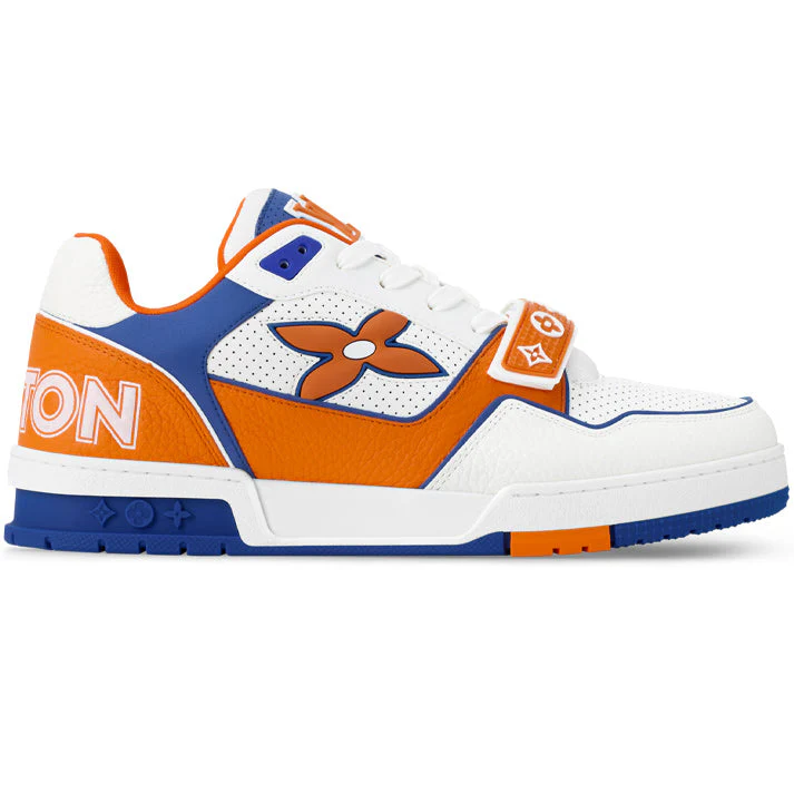 L.V  Trainer Orange Velcro Strap Sneaker