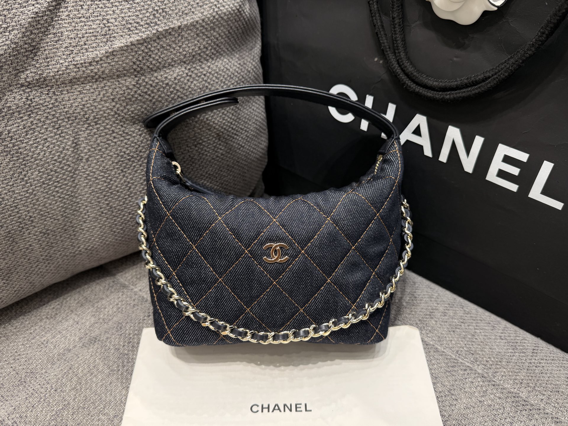 Chanel Classic Denim Chain Handbag