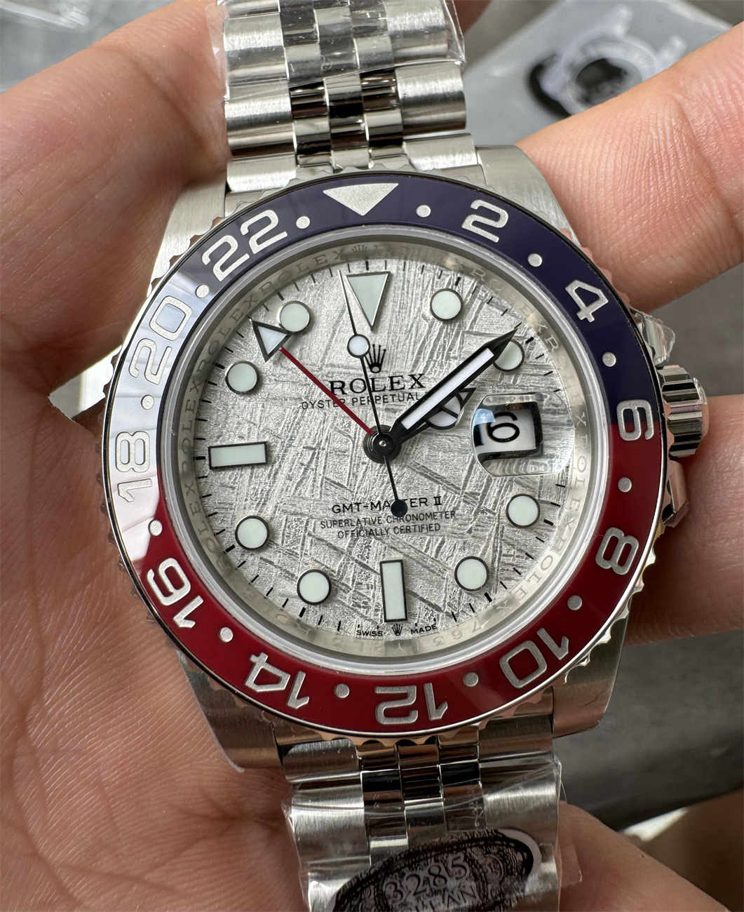 Clean Factory GMT‐Master II Meteorite Dial Replica – V3 Pepsi Bezel 40mm