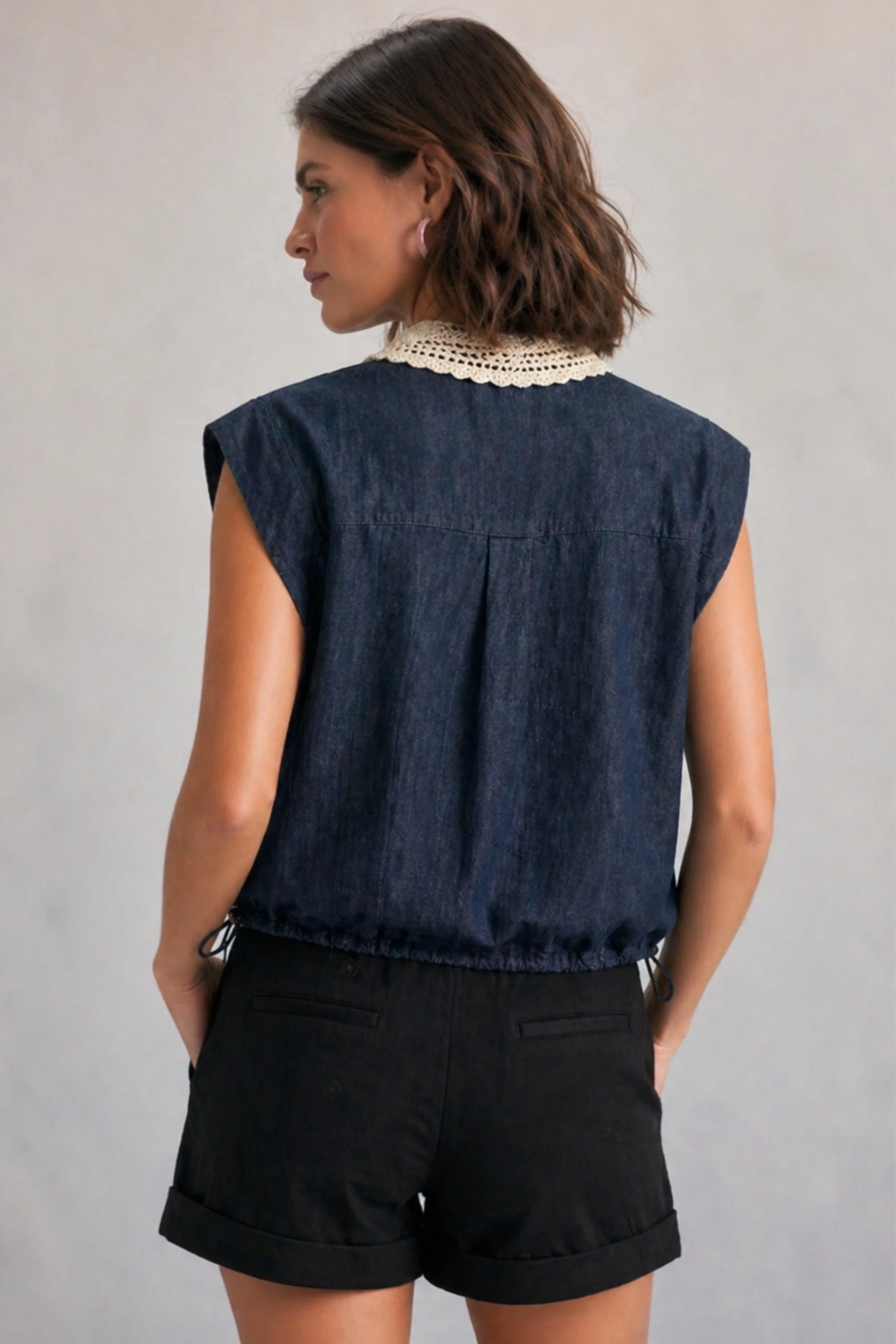 Denim Crochet Shirt