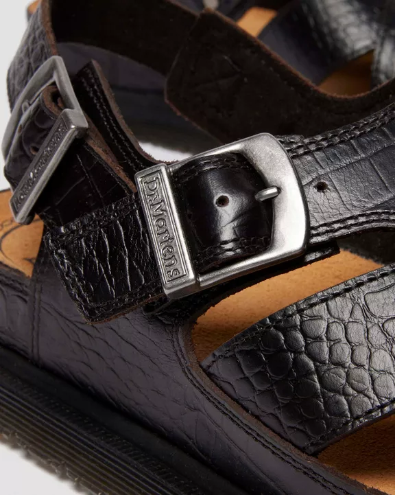 Fisherman Crocodile Analine Leather Sandals