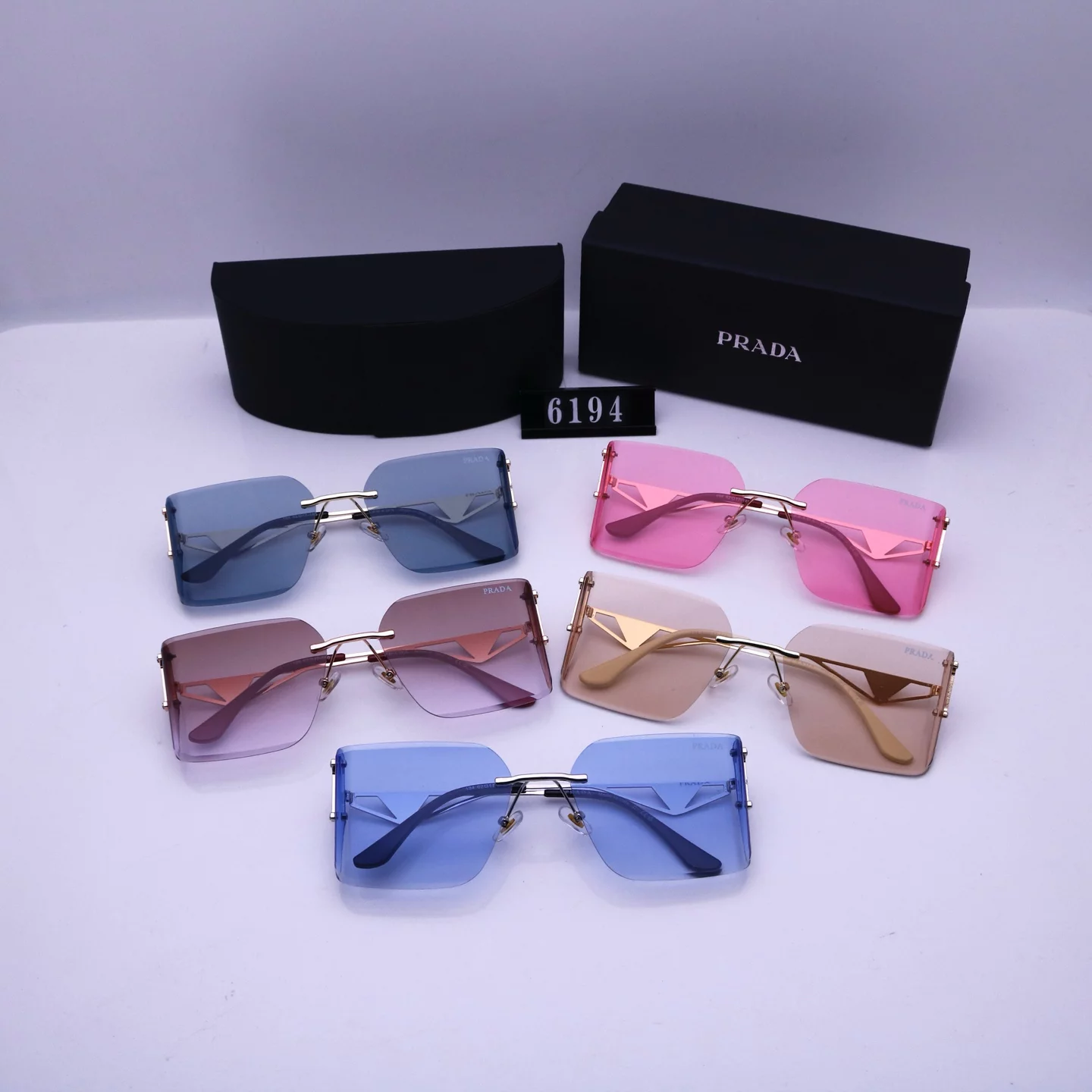 5 Colors rimless Sunglasses with metal temples TYJ-915820