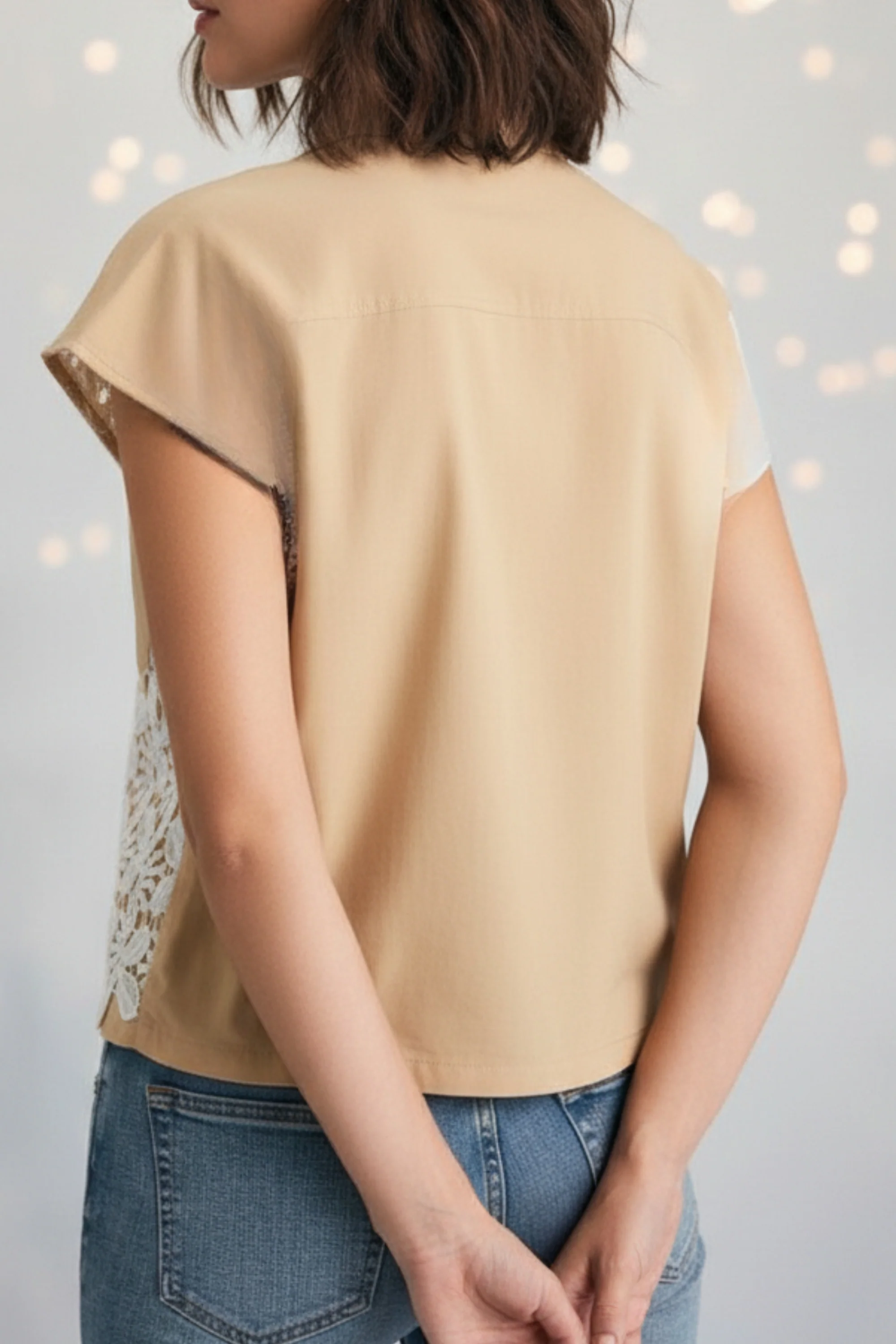 Daisy Beige Embroidered Top