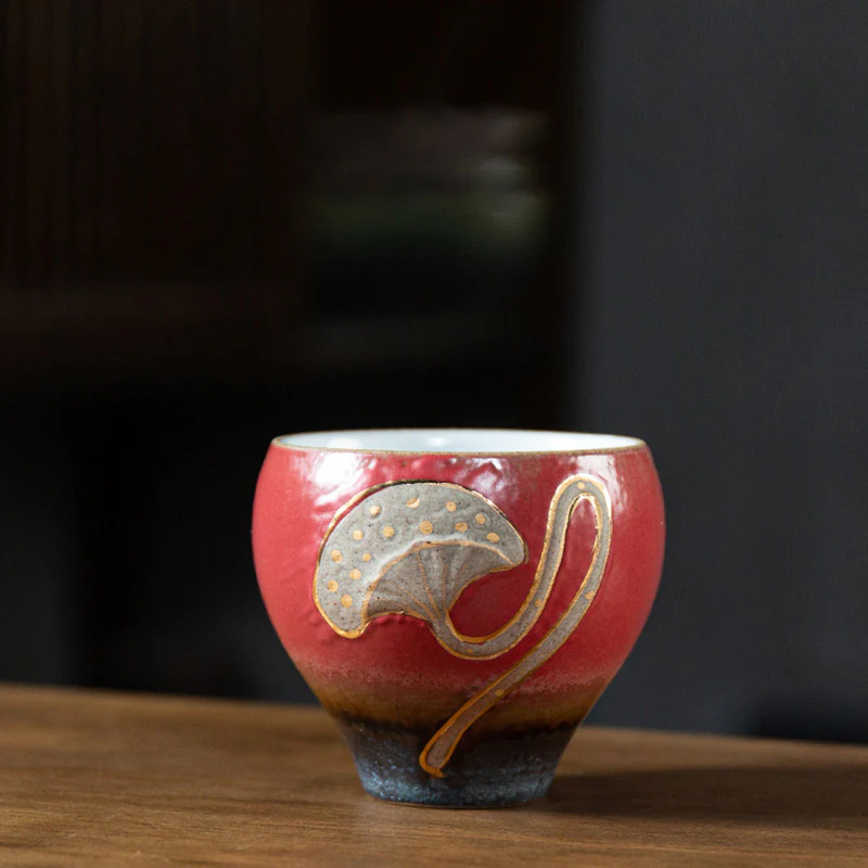 Lotus Pod Engraved Teacup Kung Fu Tea Cup