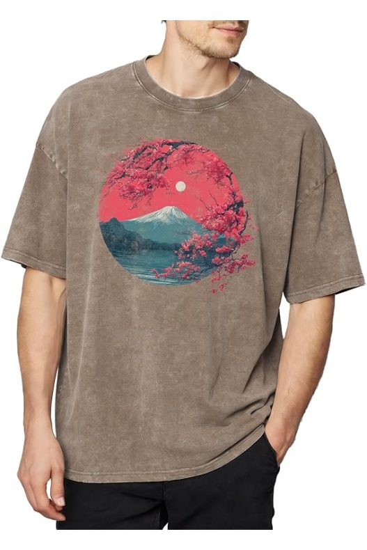 Workout Shirts for Men Solid Cotton Acid Washed