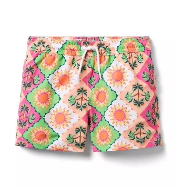 Recycled Palm Tile Swim Trunk
