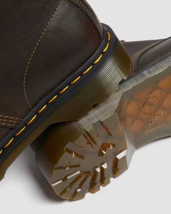 1460 Faux Fur Lined Grizzly Leather Lace Up Boots