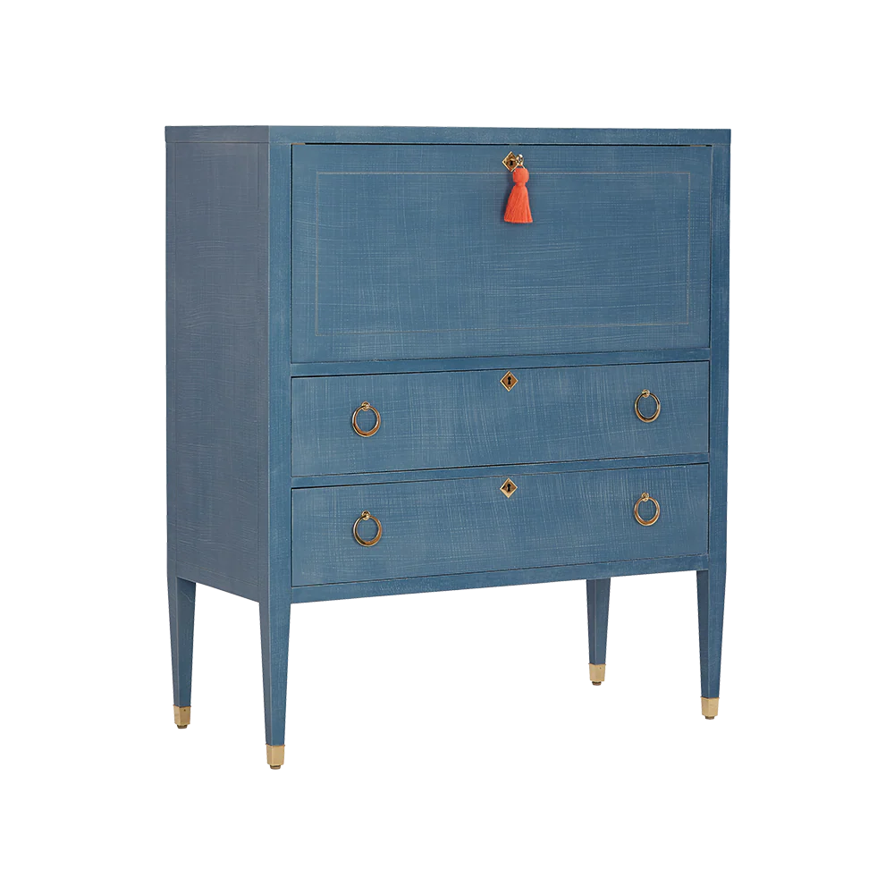 Easton Secretary Desk: Denim Blue Finish